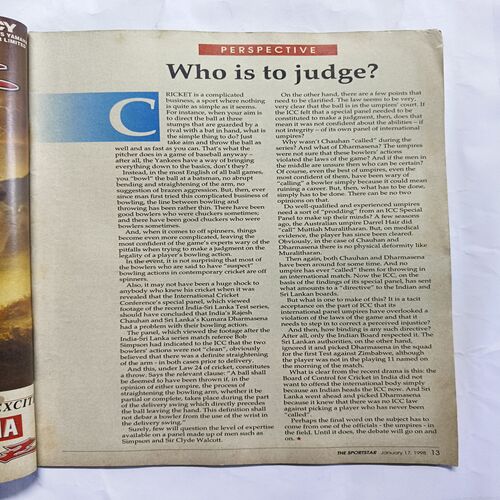 Sportstar ( January 1998 ) Sportstar ( January 1998 )