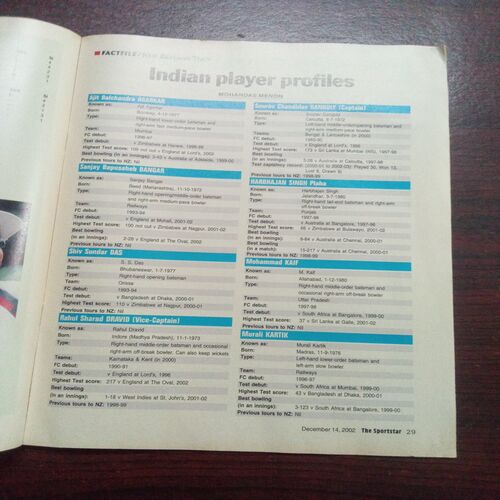 The Sportstar ( December 2002 ) The Sportstar ( December 2002 )