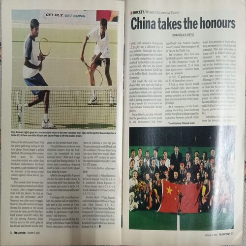 Sportstar (October 5, 2002) with poster.