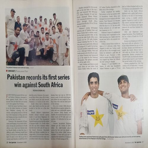 Sportstar (November 3, 2003) with poster. Sportstar (November 3, 2003) with poster.