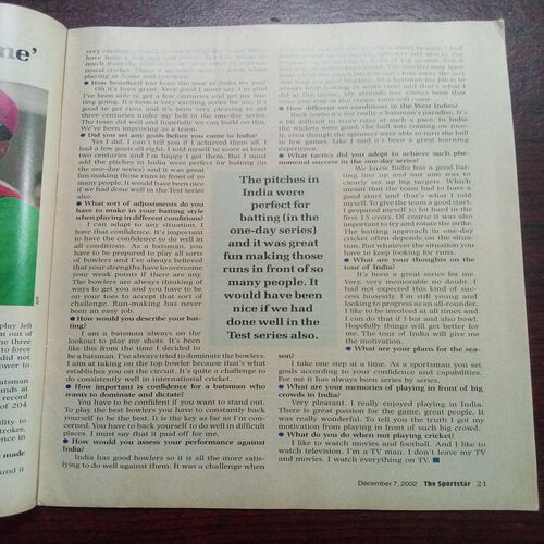 The Sportstar ( December 2002 ) The Sportstar ( December 2002 )