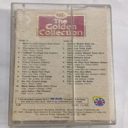 AUDIO CASSETTES ; The golden collection ( GEETA DUTT )