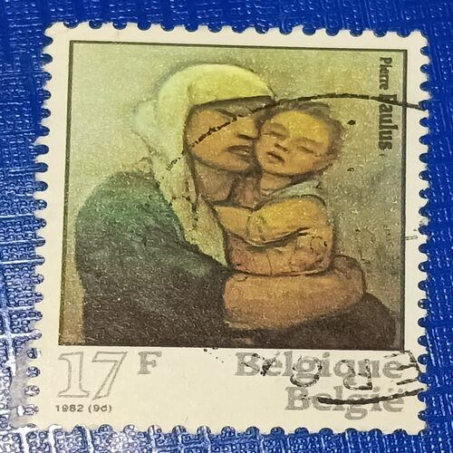 USED - BELGIUM 17F POSTAGE STAMP USED - BELGIUM 17F POSTAGE STAMP