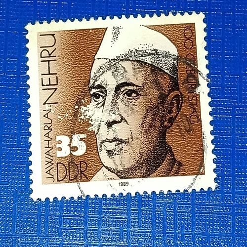 USED - EAST GERMANY (DDR 35 )JAWAHARLAL NEHRU POSTAGE STAMP