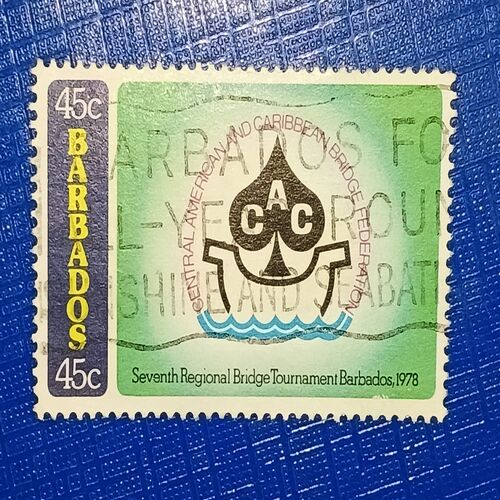 USED - BARBADOS 45C POSTAGE STAMP USED - BARBADOS 45C POSTAGE STAMP