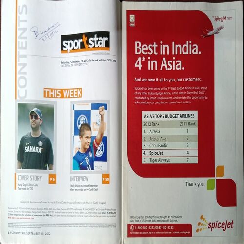 Sportstar (Septermber 29 2012) without poster. Sportstar (Septermber 29 2012) without poster.