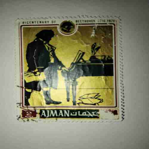 AJMAN 2RIYALS POSTAGE , BICENTENARY OF BEETHOVEN 1770- 1970 STAMP AJMAN 2RIYALS POSTAGE , BICENTENARY OF BEETHOVEN 1770- 1970 STAMP