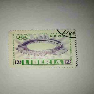 LIBERIA 12 POSTAGE 1956 STAMP LIBERIA 12 POSTAGE 1956 STAMP