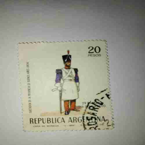 REPUBLICA ARGENTINA 20PESOS POSTAGE 1856 STAMP REPUBLICA ARGENTINA 20PESOS POSTAGE 1856 STAMP