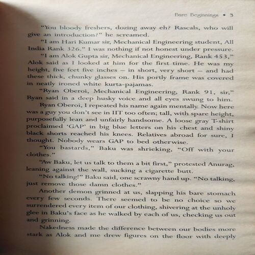 Five Point of someone (No. of pages = 270 ) (by = Chetan Bhagat )
