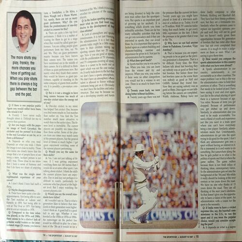 Sportstar (August 16, 1997) with poster. Sportstar (August 16, 1997) with poster.