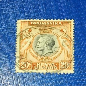 USED - TANGANYIKA 20D POSTAGE STAMP USED - TANGANYIKA 20D POSTAGE STAMP