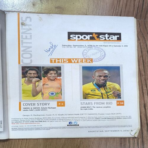 SportStar ( Saturday , 3 September , 2016 ) Page no-29to36 missing