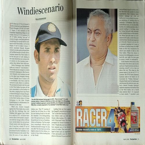 Sportstar (April 6, 2002) with poster. Sportstar (April 6, 2002) with poster.