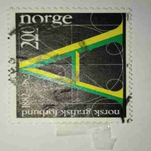 NORSK GRAFISH FORBUND (1882 - 1982 ) 200 POSTAGE STAMP NORSK GRAFISH FORBUND (1882 - 1982 ) 200 POSTAGE STAMP