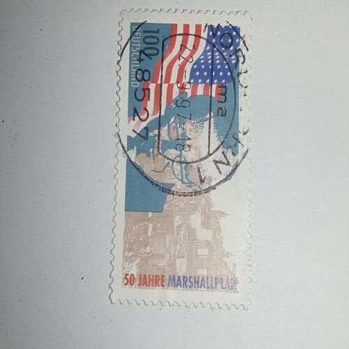 USED - 50 JAHRE MARSHALLPLAN POSTAGE STAMP USED - 50 JAHRE MARSHALLPLAN POSTAGE STAMP