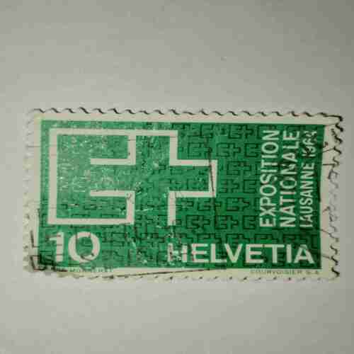 HELVETIA 10P POSTAGE STAMP HELVETIA 10P POSTAGE STAMP