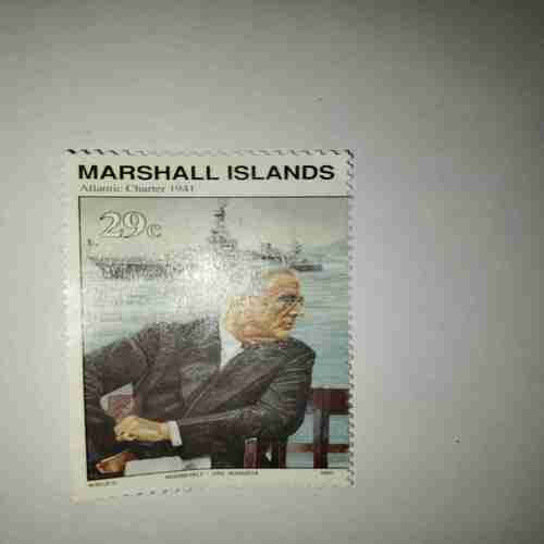MARSHALL ISLANDS POSTAGE , ATLANTIC CHARTER 1941 STAMP 1991
