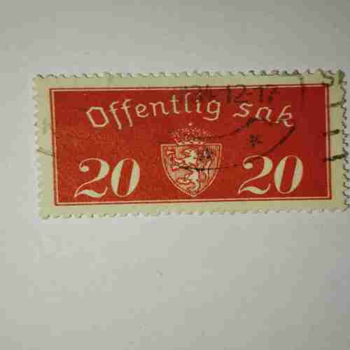 OFFENTLIG SAK 20 POSTAGE STAMP OFFENTLIG SAK 20 POSTAGE STAMP
