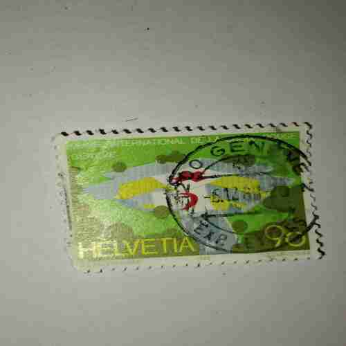 HELVETIA 90P POSTAGE STAMP 1988 HELVETIA 90P POSTAGE STAMP 1988