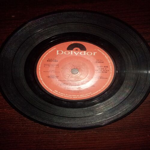 VINYL RECORDS (small) Hindi film : DOSTANA , 45 R.P.M , 1980 VINYL RECORDS (small) Hindi film : DOSTANA , 45 R.P.M , 1980