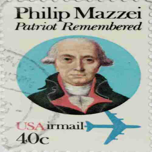 PHILIP MAZZEI , USA AIRMALLL POSTAGE STAMP 40C PHILIP MAZZEI , USA AIRMALLL POSTAGE STAMP 40C