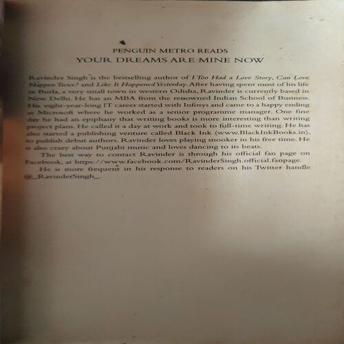 Document_22 Your dreams are mine now ( by = Ravinder singh ) ( No. of Pages = 261 )