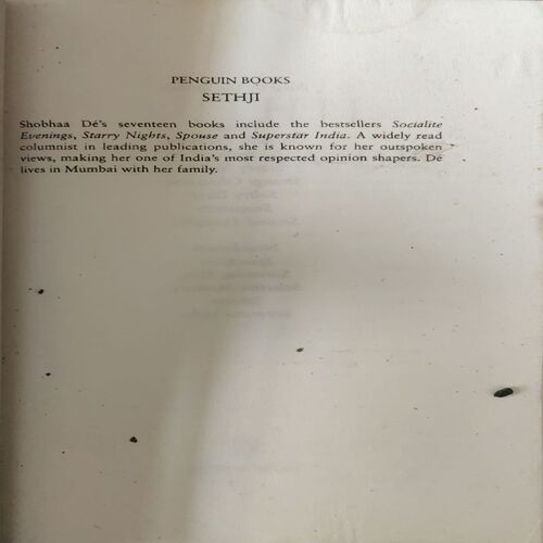Document_77 Sethji ( By = Shobhaa de ) ( No. of Pages = 290 )
