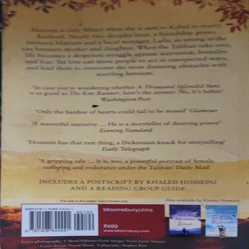 Document_99 A thousand Splendid Suns ( By = Khaled Hosseini ) ( No. of pages =417 )