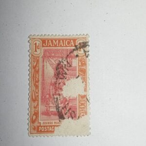 USED - JAMAICA 1d POSTAGE STAMP USED - JAMAICA 1d POSTAGE STAMP
