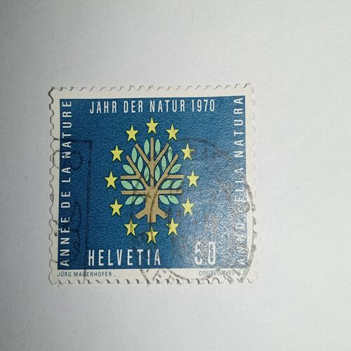 USED - HELVETIA 50 POSTAGE STAMP USED - HELVETIA 50 POSTAGE STAMP