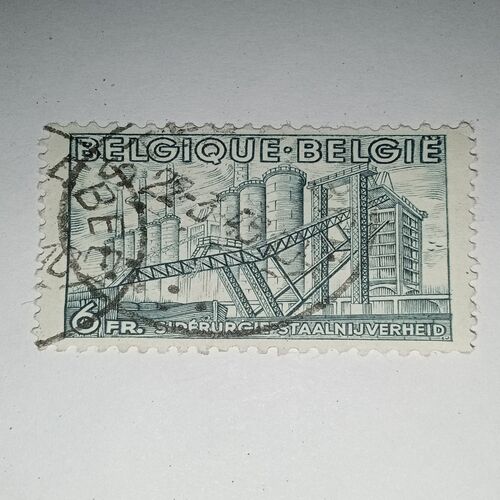 USED - BELGIOUE BELGIS 6FR. POSTAGE STAMP USED - BELGIOUE BELGIS 6FR. POSTAGE STAMP