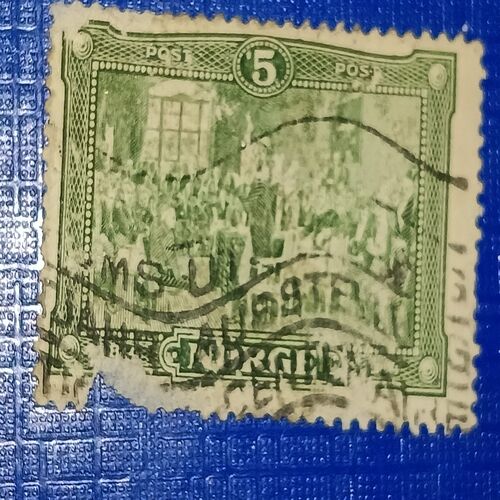 USED - NORGE 5 POSTAGE STAMP USED - NORGE 5 POSTAGE STAMP