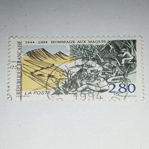USED - HOMMAGE AUX MAQUIS 2,80 POSTAGE STAMP USED - HOMMAGE AUX MAQUIS 2,80 POSTAGE STAMP