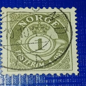 USED - NORGE 1 POSTAGE STAMP USED - NORGE 1 POSTAGE STAMP