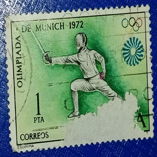 USED - OLIMPIADA 1PTA POSTAGE STAMP USED - OLIMPIADA 1PTA POSTAGE STAMP