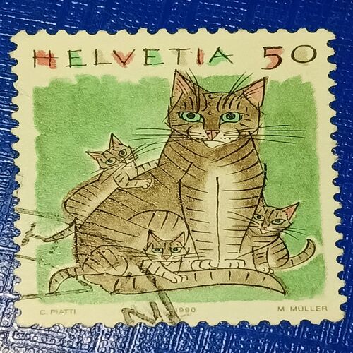 USED - HELVETIA 50 POSTAGE STAMP USED - HELVETIA 50 POSTAGE STAMP