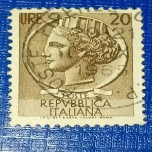 USED - REPUBLICA ITALIANA 20 POSTAGE STAMP USED - REPUBLICA ITALIANA 20 POSTAGE STAMP