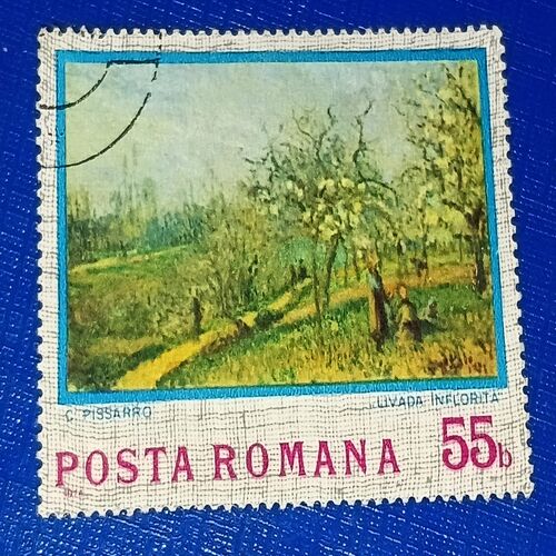 USED - POSTA ROMANA 55BANI POSTAGE STAMP