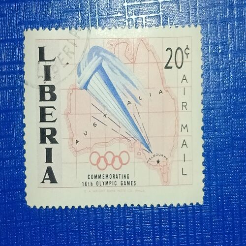 USED - AUSTRALIA 20C POSTAGE STAMP USED - AUSTRALIA 20C POSTAGE STAMP