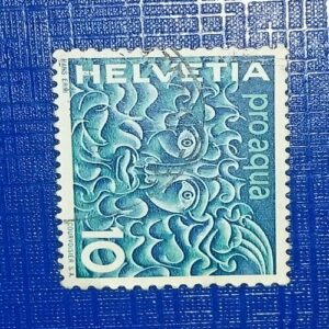 USED - HELVETIA 10 POSTAGE STAMP USED - HELVETIA 10 POSTAGE STAMP