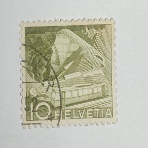 USED - HELVETIA 10 POSTAGE STAMP USED - HELVETIA 10 POSTAGE STAMP