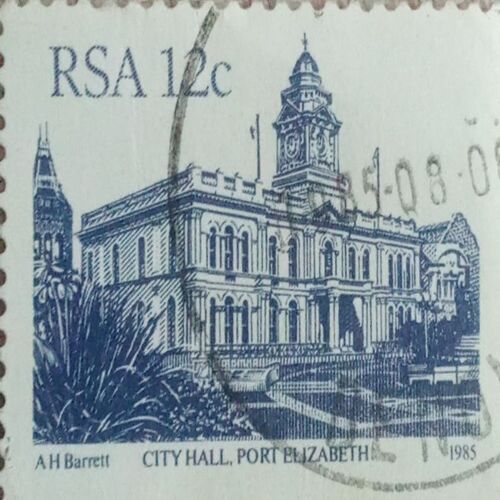 USED -RAS 12C CITY HALL PORT ELIZABETH POSTAGE STAMP. USED -RAS 12C CITY HALL PORT ELIZABETH POSTAGE STAMP.