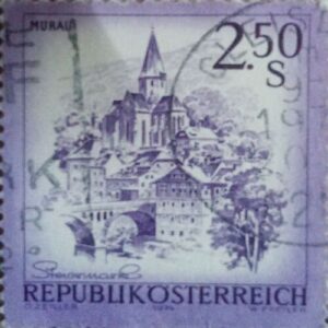 USED- REPUBLIKOSTERREICH 2.50s POSTAGE STAMP. USED- REPUBLIKOSTERREICH 2.50s POSTAGE STAMP.