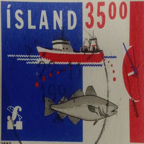USED- ISLAND 3500 1992 POSTAGE STAMP. USED- ISLAND 3500 1992 POSTAGE STAMP.