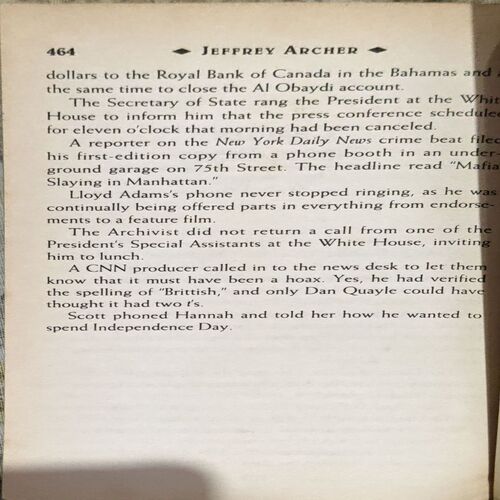 Document 89_19 Honor Among Thieves (pages 464) (By Jeffrey Archer)