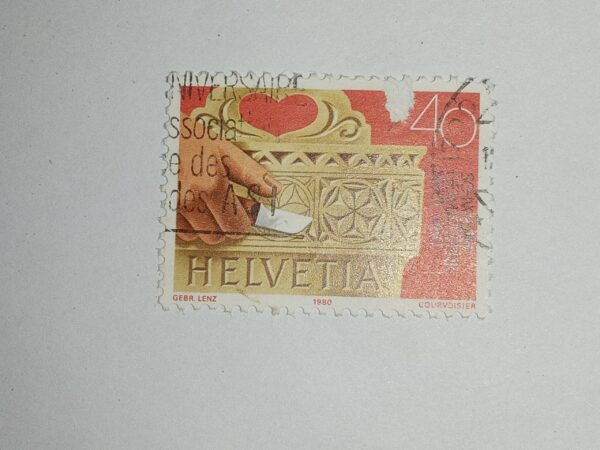 USED - HELVETIA 40 POSTAGE STAMP USED - HELVETIA 40 POSTAGE STAMP