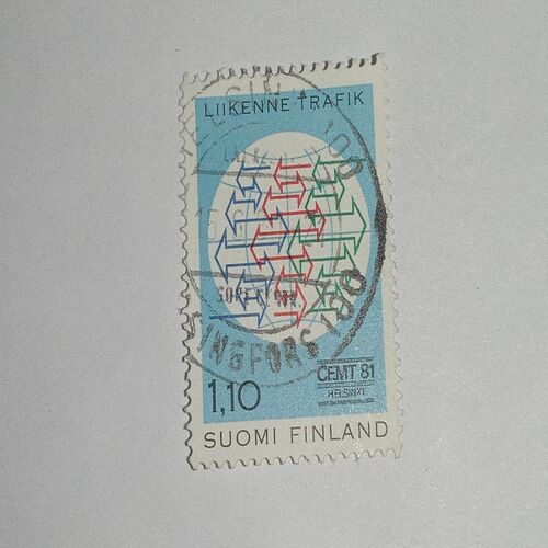 USED - SUOMI FINLAND 1,10 POSTAGE STAMP USED - SUOMI FINLAND 1,10 POSTAGE STAMP