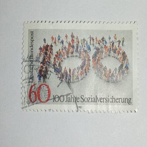 USED - DEUTSCHE BUNDESPOST 60 POSTAGE STAMP USED - DEUTSCHE BUNDESPOST 60 POSTAGE STAMP